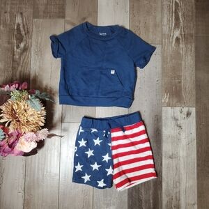 Carter's Red White and Blue Stars and Stripes Americana USA Outfit Size 18m NWOT